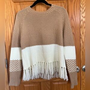Colorblock Fringe Sweater